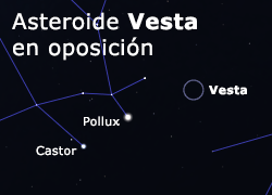 El asteroide Vesta en oposición