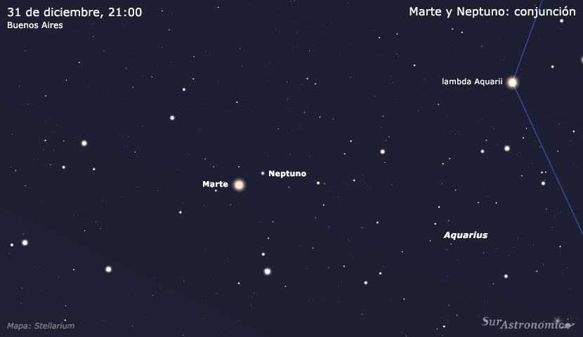 Marte y Neptuno: conjunción