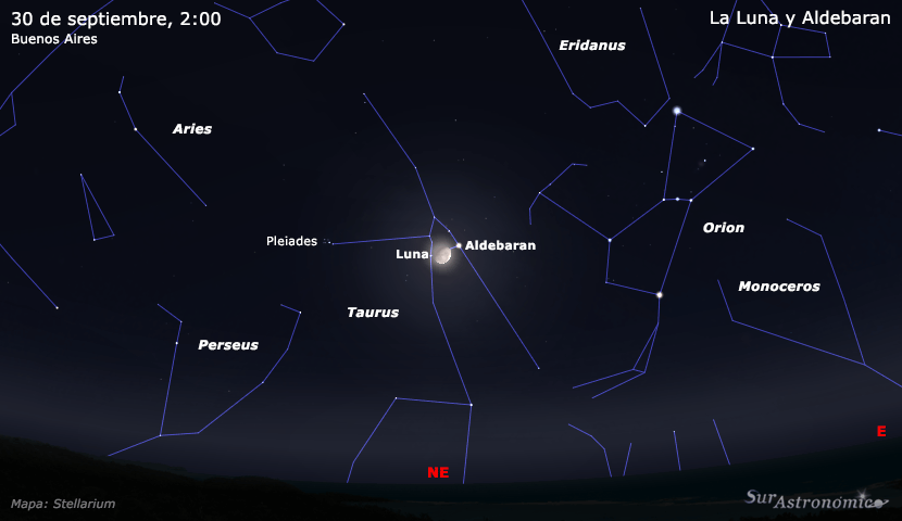 La Luna y Aldebaran