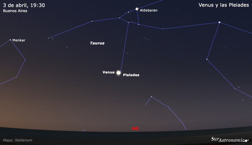 Venus y las Pleiades