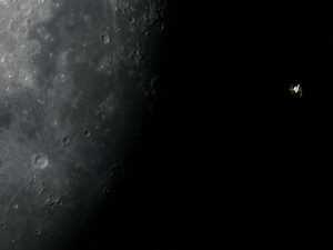 La Luna y la ISS - Detalle