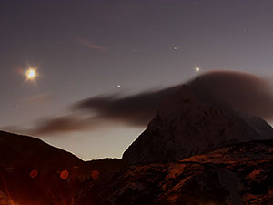 La Luna, Aldebaran, Venus y Jpiter 14/07/2012